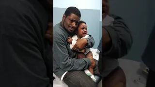 Daddy cries with baby after shots