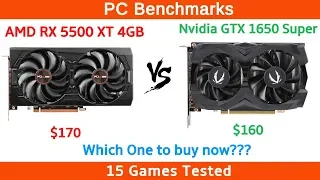 AMD RX 5500 XT 4GB vs GTX 1650 Super 4GB 15 Games Tested