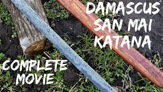 Forging a San Mai Damascus Katana Complete Movie
