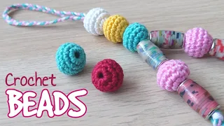 How to Crochet Beads - Using just yarn and a hook!