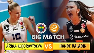 Hande Baladin - Arina Fedorovtseva | eczacibasi 🆚 Fenerbahce | Turkish Volleyball League 23/24