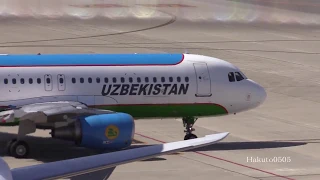 Uzbekistan Airways Airbus A320-214 UK-32019 Take off at Nagoya