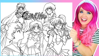 Coloring Sailor Moon All Sailor Scouts | Sailor Moon, Mars, Jupiter, Venus & Mercury Coloring Pages