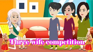 Three wife competition | English Story | Learn English | Animated Stories | English life Stories