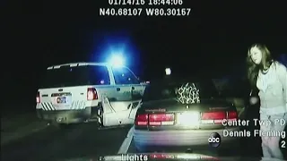 Dashcam video shows handcuffed woman steal police car