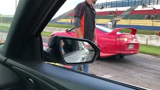 1/8 miles drag Elantra N line 1.6T JB4 vs Supra Mk4 big turbo , race is finished at 0:42.