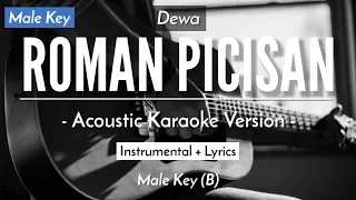 Roman Picisan (Karaoke Akustik) - Dewa (Male Key | HQ Audio)