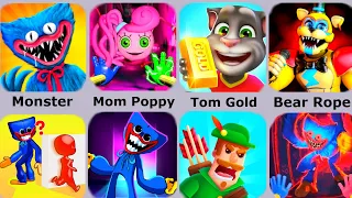 Monster Poppy,Huggy Wuggy Mama,Bear Rope,Tom Gold Run,Minecraft 2