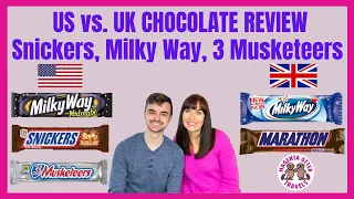 Snickers vs Milky Way vs. 3 Musketeers - US vs UK Candy Bar Review