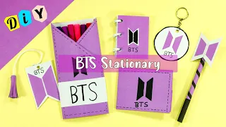 How to make BTS Stationery set at home / BTS Stationery / DIY handmade stationery set - BTS Craft