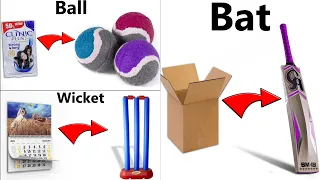 3 Easy Homemade Cricket Kits Making Video |  how to make ball, bat wicket at home easy |