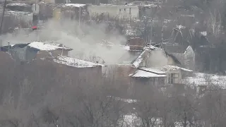 Выстрел птрк ВС ДНР по позициям боевиков Правого Сектора