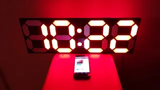 Large 7 Segment Digital Clock V2 (ESP8266, WS2812B LED Strip)