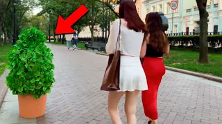 Very Funny Scares of Beautiful Girls! Bushman Prank!