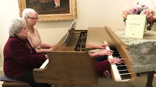 Grandma Nonie at 97 plays Dvorak (4 hands) with Suzanne