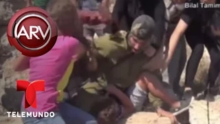 Viral el video de soldado israelí forcejeando con niño | Al Rojo Vivo | Telemundo