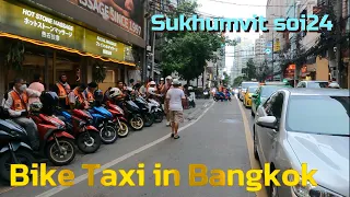 [4K] Sukhumvit Soi Bike Taxi in Bangkok