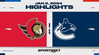 NHL Highlights | Senators vs. Canucks - January 2, 2024