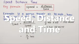 Speed Distance Time