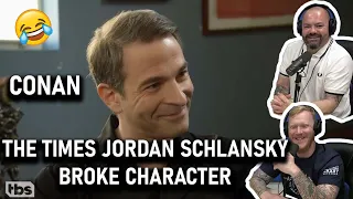 The Times Jordan Schlansky Broke Character - Conan REACTION!! | OFFICE BLOKES REACT!!