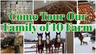 COME TOUR OUR FAMiLY FARM & MEET THE CLYDES AND 4,000 CHiCKENS 😉🐓🐴