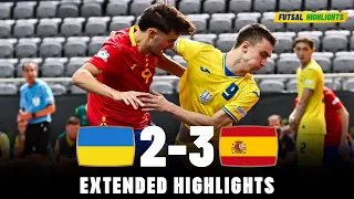 Spain vs Ukraine | Highlights | U19 Euro Futsal Semi Final 08-09-2023