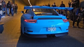 Supercars Accelerating into Tunnel LOUD! Huracan, GT3RS, M5, GT-R..