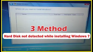 Hard Disk not Detected While installing windows 7 || 3 Method fix the Hard Drive not Detected