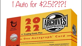 💥💥💥2022 TOPPS ARCHIVE SNAPSHOTS BOX- $25 FOR 1 AUTO💥💥💥