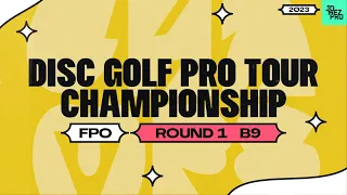 2023 Disc Golf Pro Tour Championship | FPO R1B9 | Tattar, Gannon, Scoggins, Handley| Jomez Disc Golf
