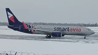 Руление, Взлет . Boeing 737-800  Smartavia , Майк-3 .