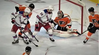 Chris Kreider Gets A Stick On This Shot From The Point For The 3-2 Rangers' Lead