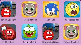 Tomato Ball Hero,Sonic Ball,Red Ball Hero,SpongeBall Ball,Talking Tom Ball,Om Nom Ball Gameplay Walk