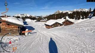 [4K] Skiing Les Diablerets to Villars and Back - 2022 New Year's Day, Vaud Switzerland, GoPro HERO10