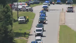 Procession for fallen Officer William 'Alden' Elliott in Newton