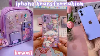 tiktok aesthetic iphone transformation + unboxing 🌸 purple edition 🌸 kawaii accessories 📦