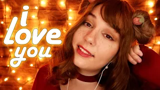 ASMR 💛 "I Love You", "It's Okay", "Shhh" + Hugging You + Face Touching 💛