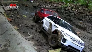 RC Trucks Mudding! 8 Trucks mudding at Woodcutters Trail - Axial SCX10 Dodge Ram Tamiya CC01