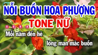 Karaoke Nỗi Buồn Hoa Phượng Tone Nữ Em || Nhạc Sống Tuấn Cò