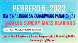 5 Pebrero 2023 Tagalog Sunday Mass Readings | Ika-5 na Linggo sa Karaniwang Panahon (A)