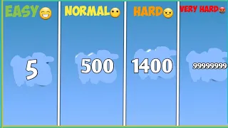 Tiles hop time lapse gaming |  easy VS normal VS hard VS super hard