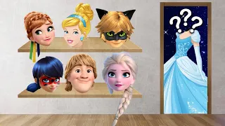 Wrong Heads Disney Princess Elsa Frozen 2 Anna Cinderella Ladybug Cat Noir Puzzle Fun
