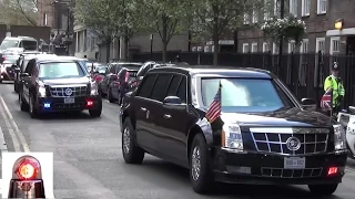 Secret Service in Action w/ Special Escort Group: President Obama Motorcade in London