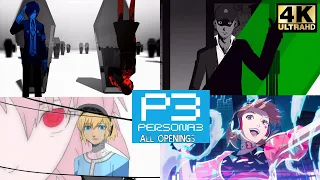 Persona 3 All Openings - Original/FES/Portable/Reload/Dancing In Moonlight [4K60fps]