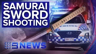 Man armed with samurai sword shot dead by police in Brisbane | Nine News Australia