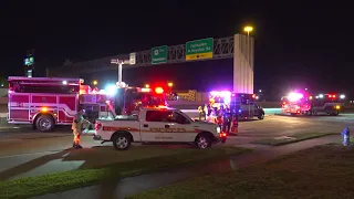 One Transported By Life Flight After Crash Into Freeway Sign Pillar