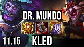 DR. MUNDO vs KLED (TOP) | Rank 6 Mundo, 3/1/5 | EUW Grandmaster | v11.15