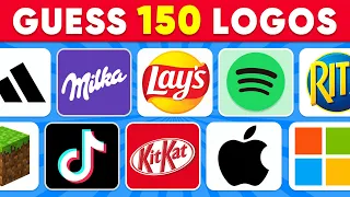 Guess the LOGO in 3 seconds | 150 Famous Logos | Logo Quiz 2024