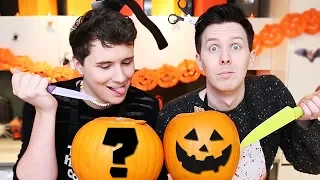 Dan and Phil try PUMPKIN CARVING!