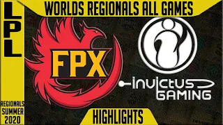 FPX vs IG Highlights ALL GAMES - LPL Worlds Regionals 2020 - FunPlus Phoenix vs Invictus Gaming